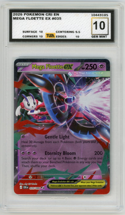 Mega Floette EX #126 Pokemon Chaos Rising Graded TGA Graded Card Gem Mint 10