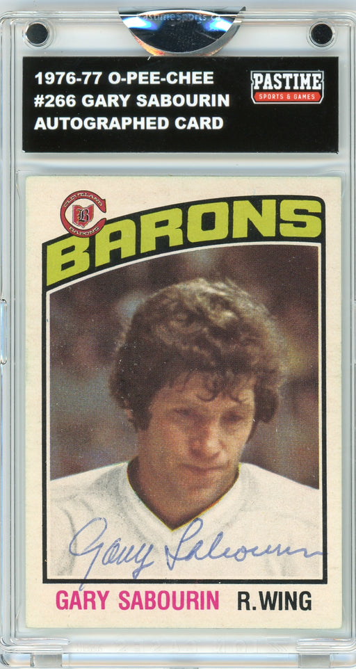 Gary Sabourin #266 1976/77 O-Pee-Chee Hockey Autographed Card Encased in Magpro
