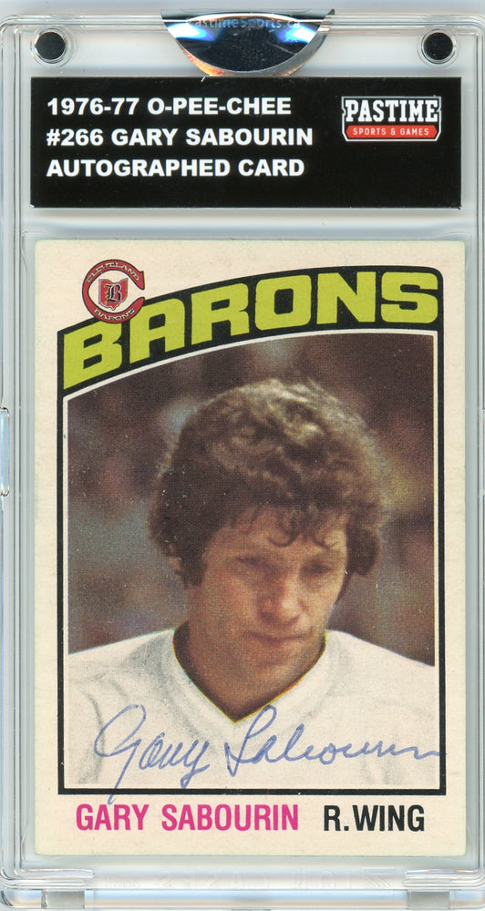 Gary Sabourin #266 1976/77 O-Pee-Chee Hockey Autographed Card Encased in Magpro