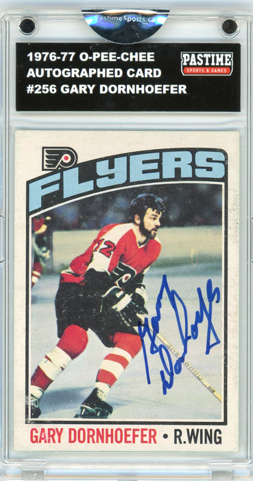 Gary Dornhoefer #256 1976/77 O-Pee-Chee Hockey Autographed Card Encased in Magpro