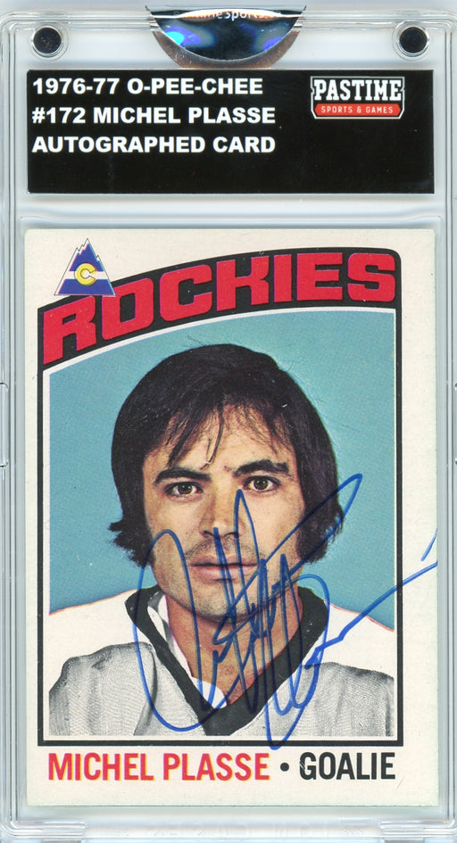 Michel Plasse #172 1976/77 O-Pee-Chee Hockey Autographed Card Encased in Magpro