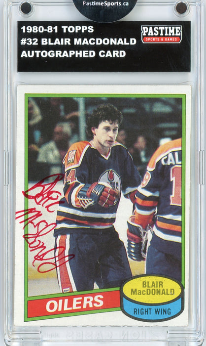 #32 Blair Macdonald 1980/81 Topps Hockey Autographed Card Encased in Magpro - Pastime Sports & Games