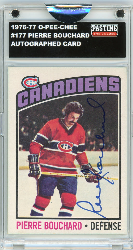 Pierre Bouchard #177 1976/77 O-Pee-Chee Hockey Autographed Card Encased in Magpro