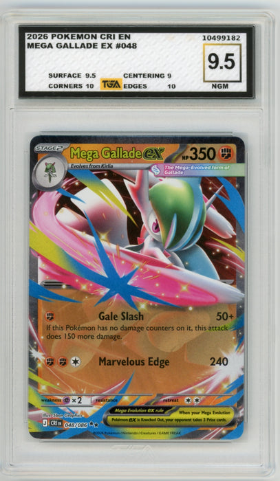 Mega Gallade EX #048 Pokemon Chaos Rising Graded TGA 9.5 Gem Mint