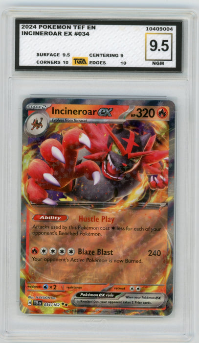 Incineroar EX #34 Temporal Forces Graded TGA 9.5 Near Gem Mint