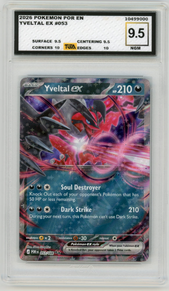 Yveltal EX #15 Pokemon Perfect Order Graded TGA 9.5 Near Gem Mint