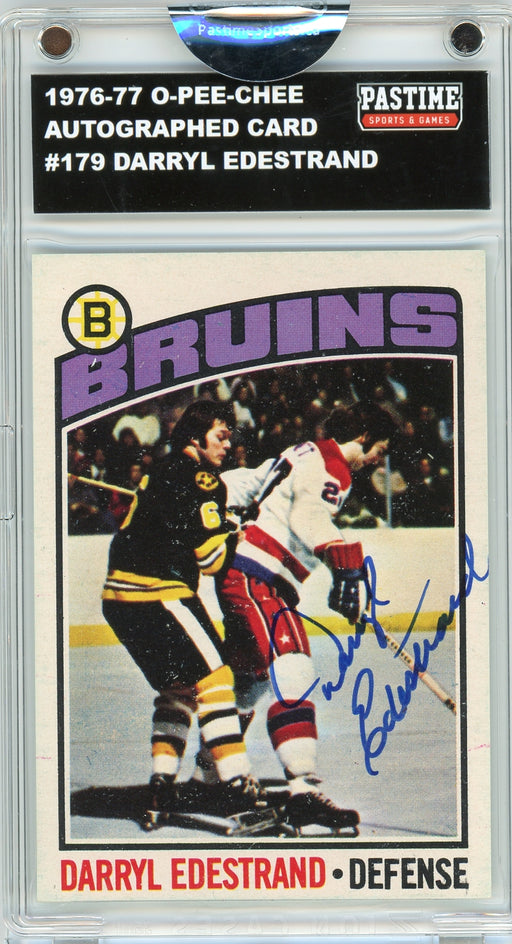 Darryl Edestrand #179 1976/77 O-Pee-Chee Hockey Autographed Card Encased in Magpro