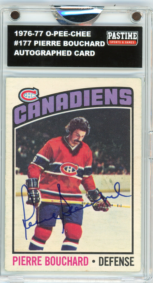 Pierre Bouchard #177 1976/77 O-Pee-Chee Hockey Autographed Card Encased in Magpro