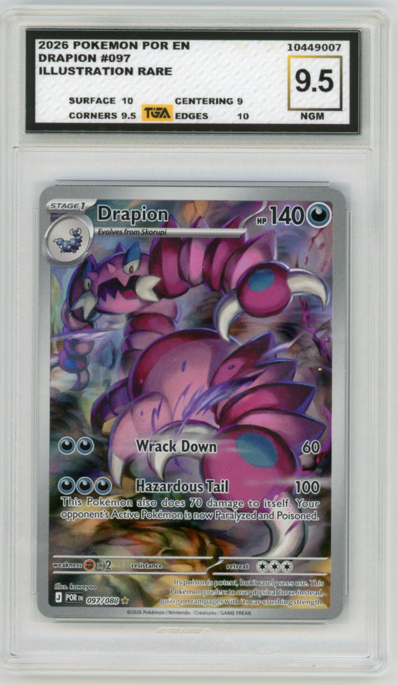 Drapion #97 Pokemon Perfect Order Illustration Rare Graded TGA 9.5 Near Gem Mint
