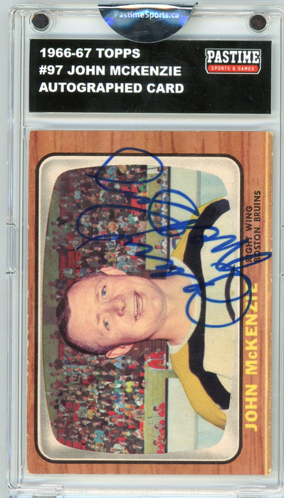 #97 John McKenzie 1966/67 Topps Autographed Card Encased in Magpro - Pastime Sports & Games