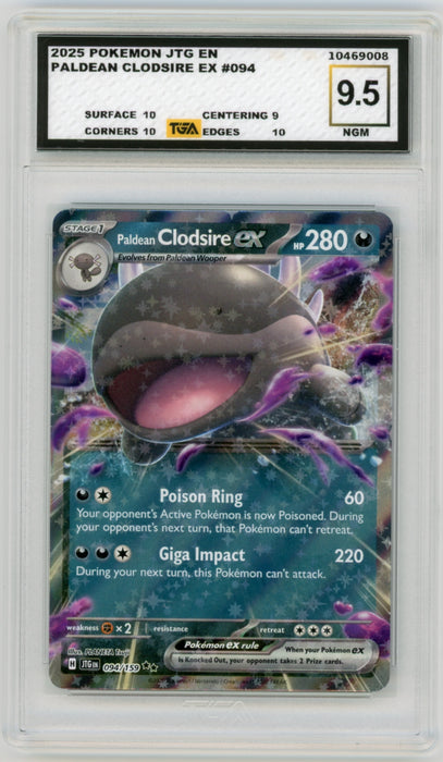 Paldean Clodsire EX #94 Pokemon Journey Together Graded TGA 9.5 Near Gem Mint