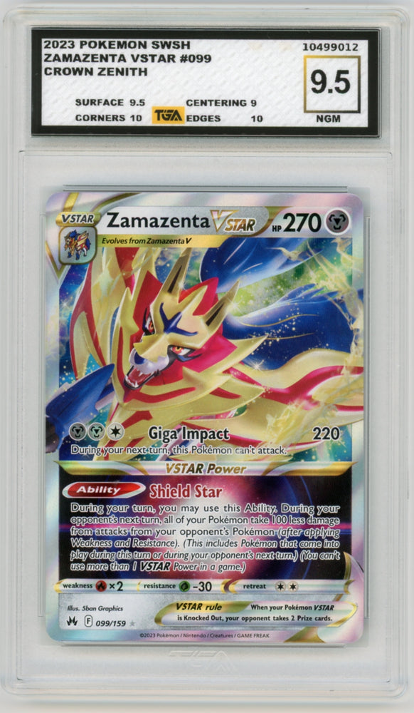 Zamazenta VSTAR #99 Pokemon Sword and Shield Crown Zenith Graded TGA 9.5 Near Gem Mint