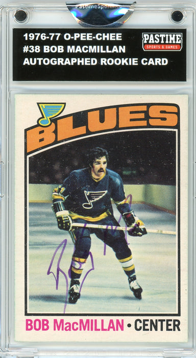 Bob MacMillan #38 1976/77 O-Pee-Chee Hockey Autographed Card Encased in Magpro