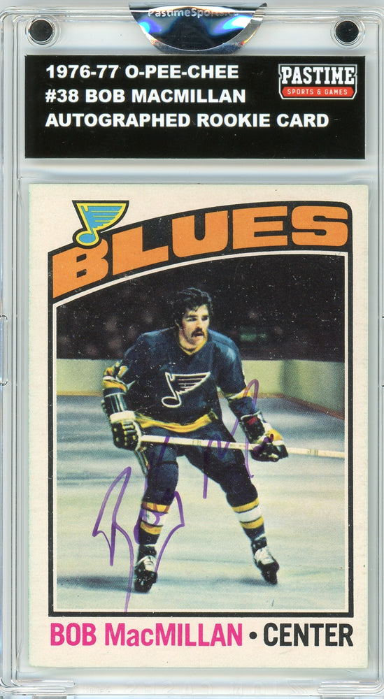 Bob MacMillan #38 1976/77 O-Pee-Chee Hockey Autographed Card Encased in Magpro