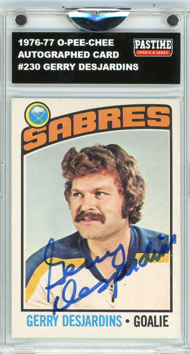 Gerry Desjardins #230 1976/77 O-Pee-Chee Hockey Autographed Card Encased in Magpro