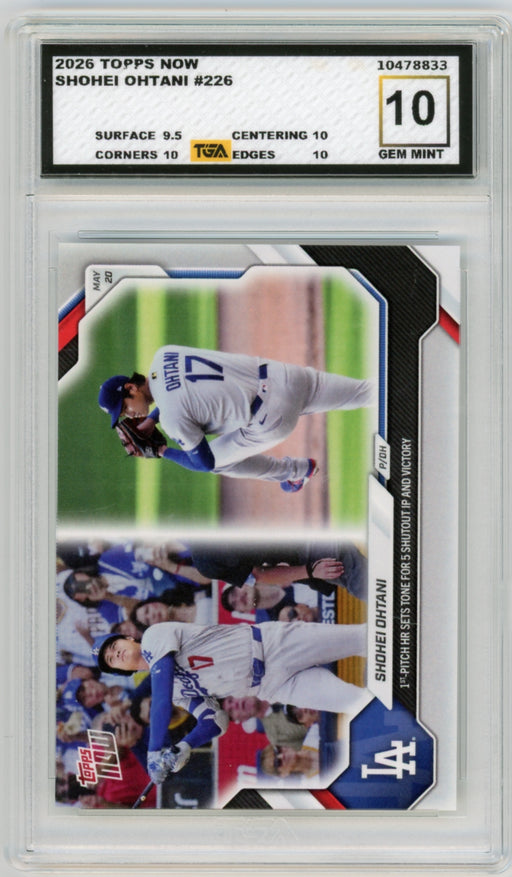 Shohei Ohtani #226 2026 Topps Now MLB Graded TGA 10 Gem Mint