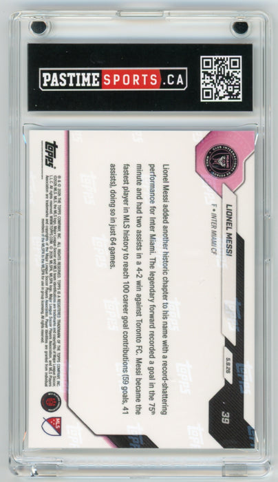 Lionel Messi 2026 Topps Now #39 Soccer Player Card Encased in Magpro