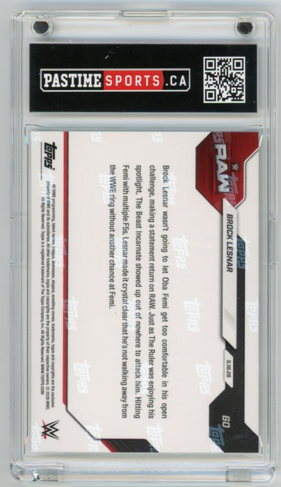 Brock Lesnar 2026 Topps Now #60 WWE Wrestling Player Card Encased in Magpro
