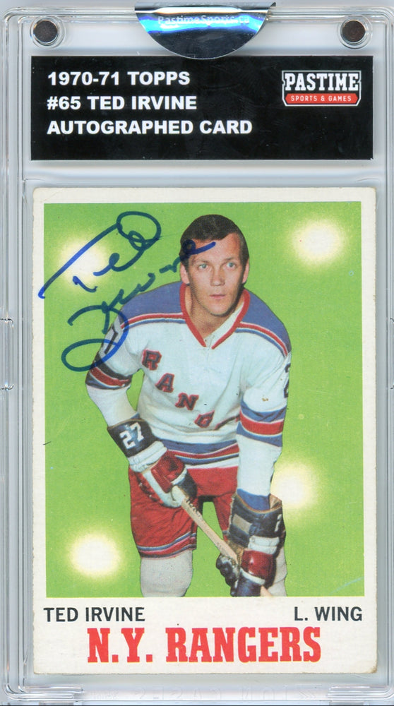 #65 Ted Irvine 1970/71 Topps Autographed Card Encased in Magpro - Pastime Sports & Games