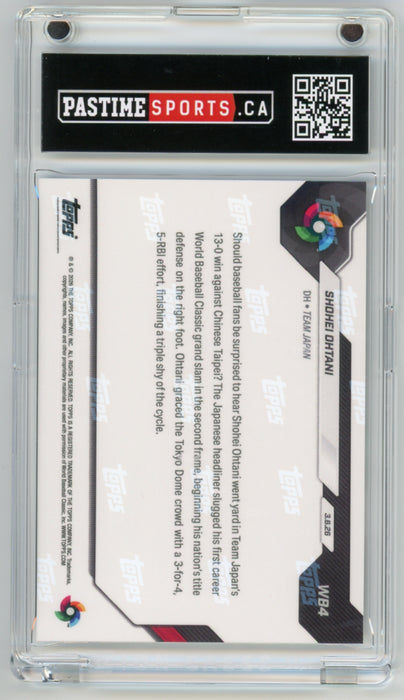 Shohei Ohtani 2026 Topps Now #WB4 WBC Baseball Player Card Encased in Magpro