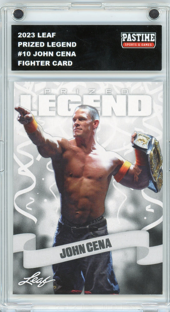 John Cena #10 2023 Leaf Special Release Prized Legend Fighter Card Encased in Magpro