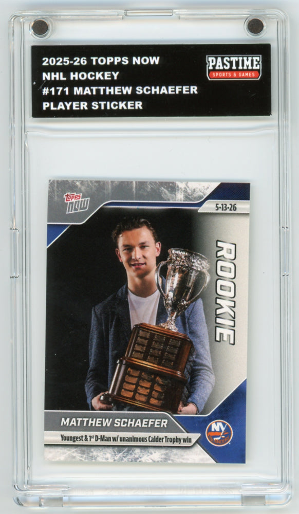 Matthew Schaefer #171 2025/26 Topps Now #153 NHL Rookie Sticker Encased in Magpro