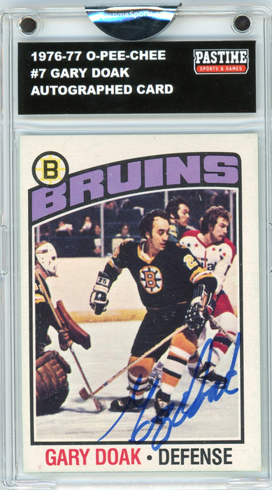Gary Doak #7 1976/77 O-Pee-Chee Hockey Autographed Card Encased in Magpro - Pastime Sports & Games