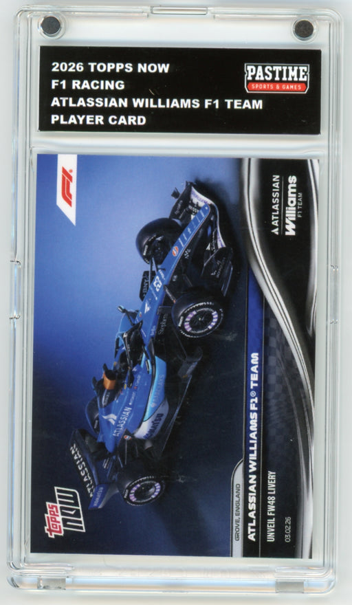 Atlassian Williams F1 Team 2026 Topps Now Racing Team Card Encased in Magpro
