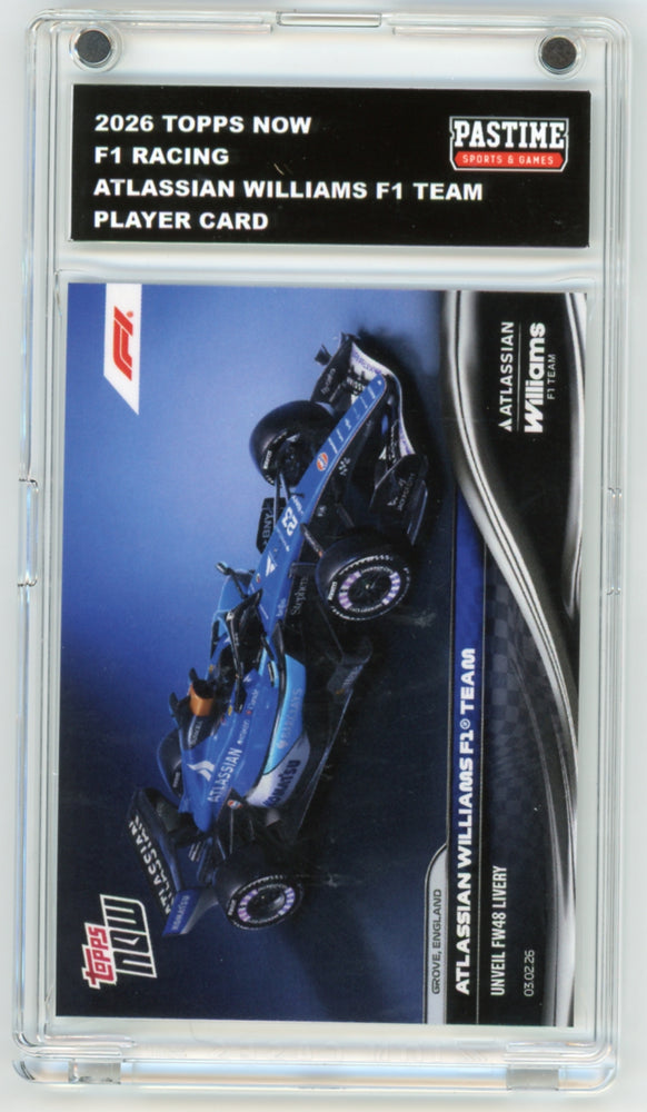 Atlassian Williams F1 Team 2026 Topps Now Racing Team Card Encased in Magpro