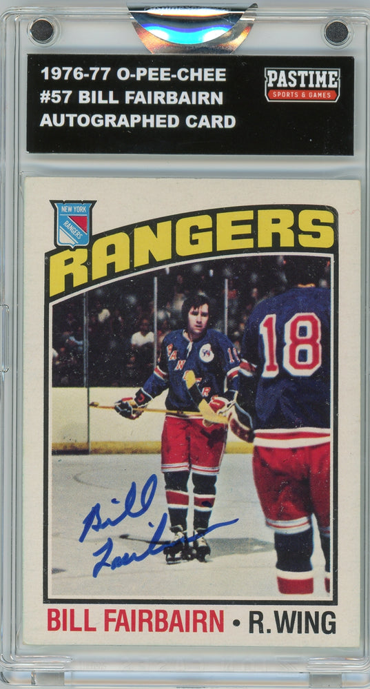 Bill Fairbairn #57 1976/77 O-Pee-Chee Hockey Autographed Card Encased in Magpro