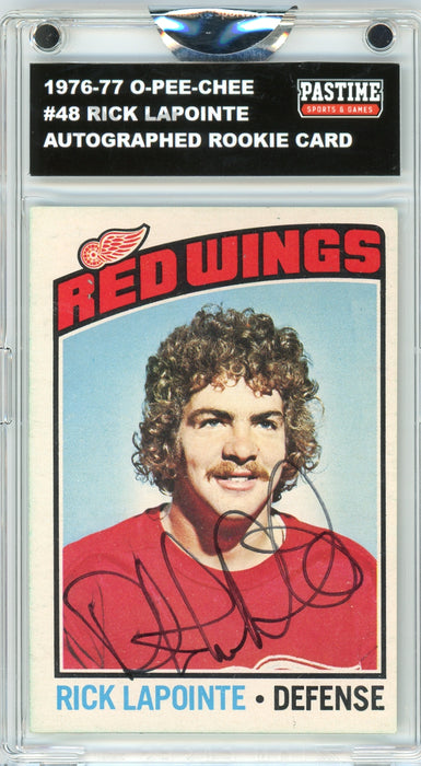 Rick Lapointe #48 1976/77 O-Pee-Chee Hockey Autographed Card Encased in Magpro - Pastime Sports & Games