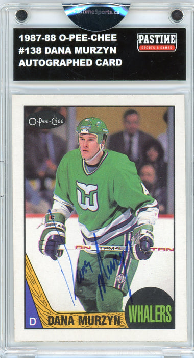 Dana Murzyn #138 1987/88 O-Pee-Chee Hockey Autographed Card Encased in Magpro