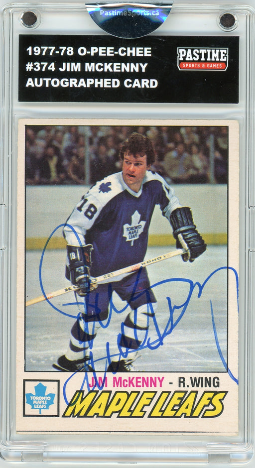 Jim McKenny #374 1977/78 O-Pee-Chee Hockey Autographed Card Encased in Magpro