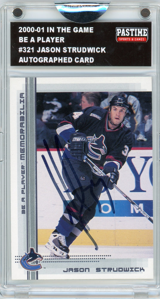 Jason Strudwick #321 2000/01 In The Game Autographed Card Encased in Magpro - Pastime Sports & Games