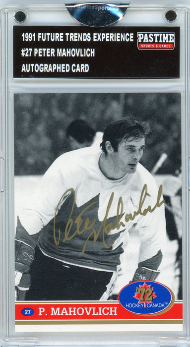 Peter Mahovlich #27 1991 Future Trends Experience Hockey Autographed Card Encased in Magpro - Pastime Sports & Games
