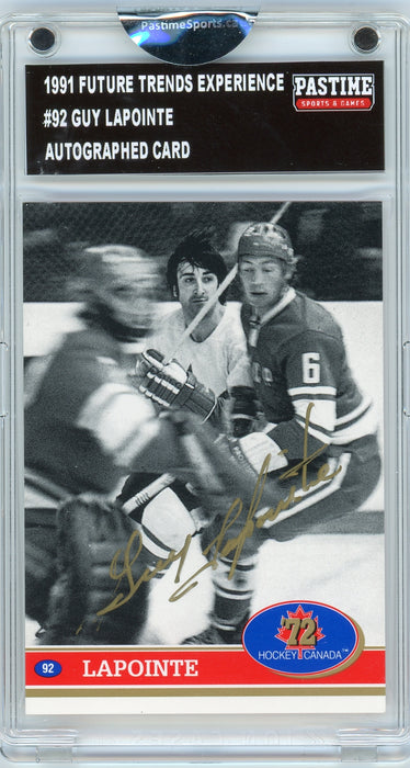 Guy Lapointe #92 1991 Future Trends Experience Hockey Autographed Card Encased in Magpro - Pastime Sports & Games