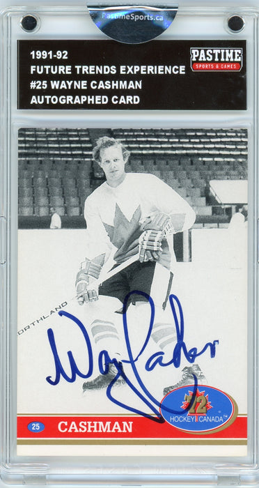 Wayne Cashman #25 1991 Future Trends Experience Hockey Autographed Card Encased in Magpro - Pastime Sports & Games