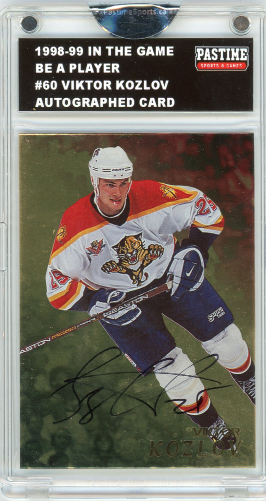 Voktor Kozlov #60 1998/99 In The Game Be A Player Hockey Autographed Card Encased in Magpro - Pastime Sports & Games