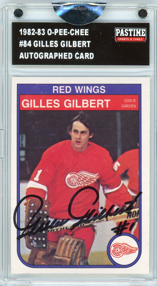 Gilles Gilbert #84 1982/83 O-Pee-Chee Hockey Autographed Card Encased in Magpro - Pastime Sports & Games