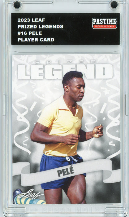 #16 Pelé 2023 Leaf Soccer Player Card Encased in Magpro - Pastime Sports & Games