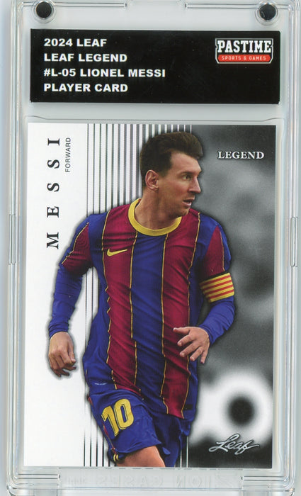 #L-05 Lionel Messi 2024 Leaf Soccer Player Card Encased in Magpro - Pastime Sports & Games