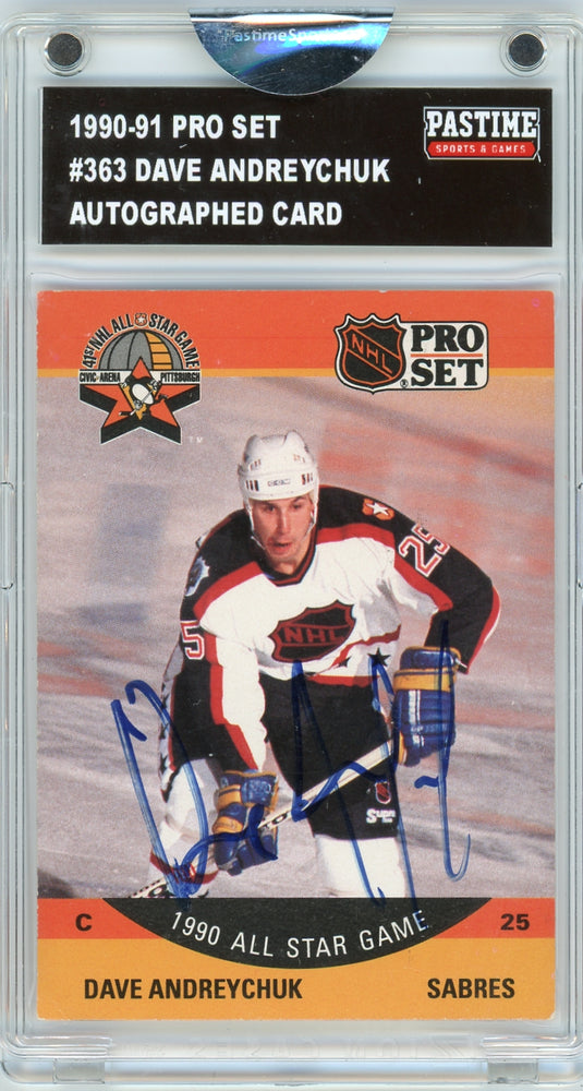 Dave Andreychuk #363 1990/91 Pro Set Hockey Autographed Card Encased in Magpro - Pastime Sports & Games