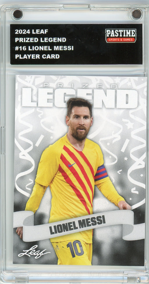 #16 Lionel Messi 2024 Leaf Soccer Player Card Encased in Magpro - Pastime Sports & Games