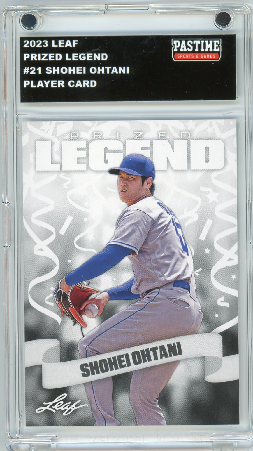 Shohei Ohtani 2023 Leaf #21 Baseball Player Card Encased in Magpro