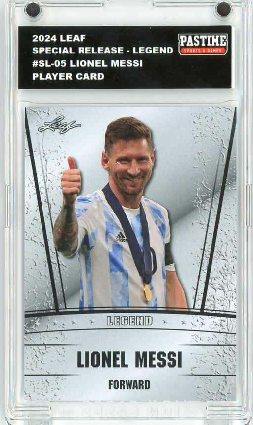 #SL-05 Lionel Messi 2024 Leaf Soccer Player Card Encased in Magpro - Pastime Sports & Games
