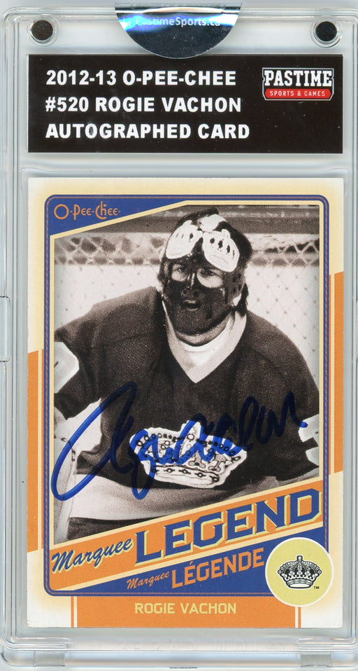 Rogie Vachon #520 2012/13 O-Pee-Chee Hockey Autographed Card Encased in Magpro