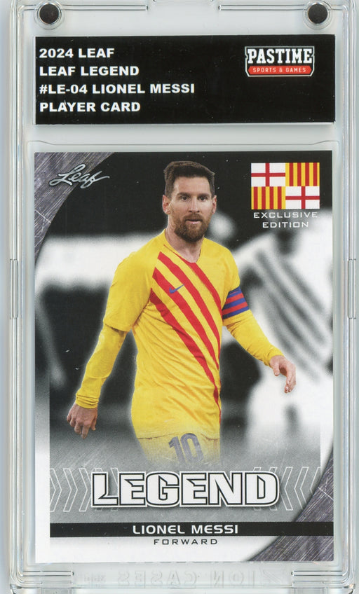 #LE-04 Lionel Messi 2024 Leaf Soccer Player Card Encased in Magpro - Pastime Sports & Games