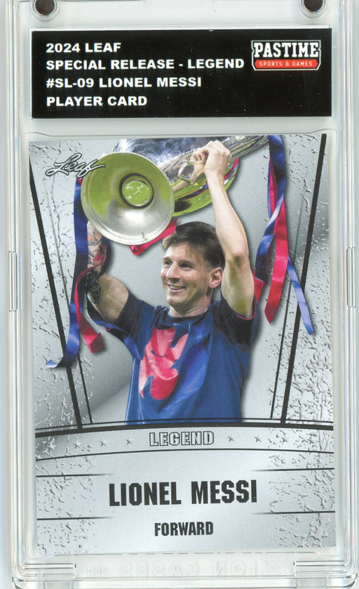 #SL-09 Lionel Messi 2024 Leaf Soccer Player Card Encased in Magpro - Pastime Sports & Games