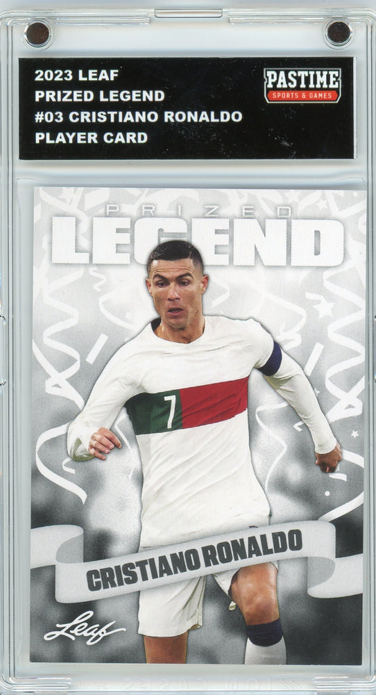 #03 Cristiano Ronaldo 2023 Leaf Soccer Player Card Encased in Magpro - Pastime Sports & Games
