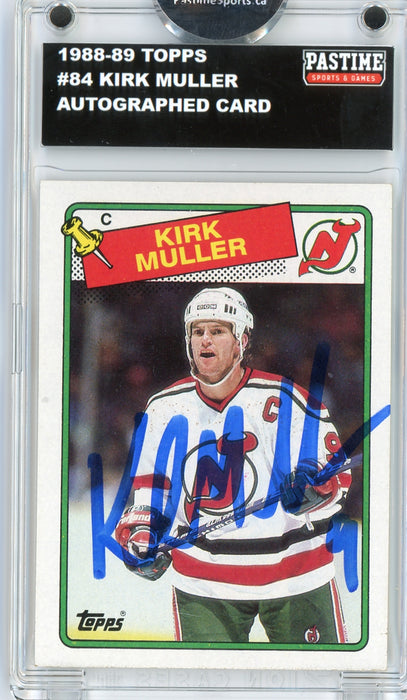 Kirk Muller #84 1988/89 Topps Hockey Autographed Card Encased in Magpro - Pastime Sports & Games